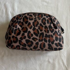Kate Spade Brown and Black Leopard Cosmetic Case